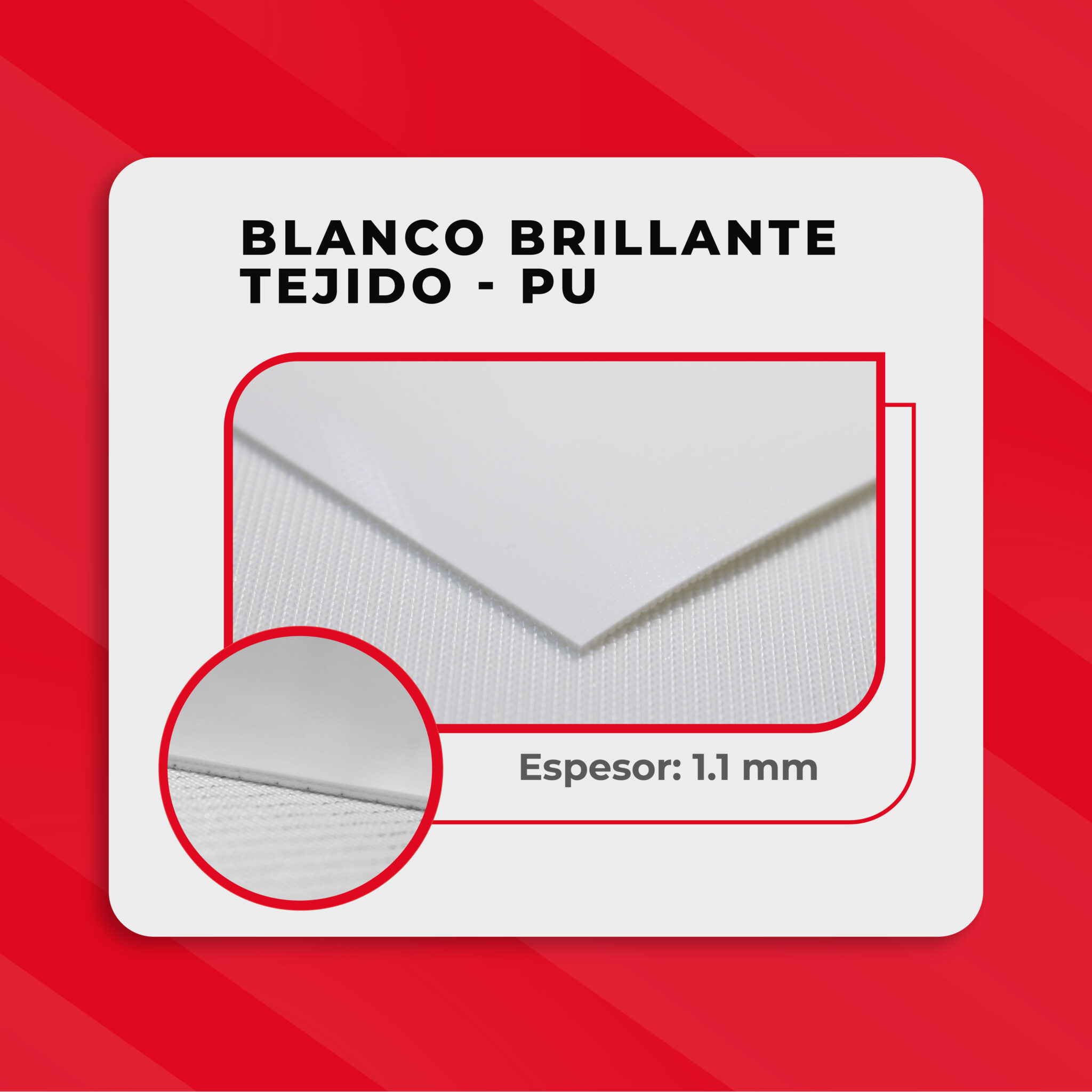 blanca brillante tejida - pu - 1.1 mm