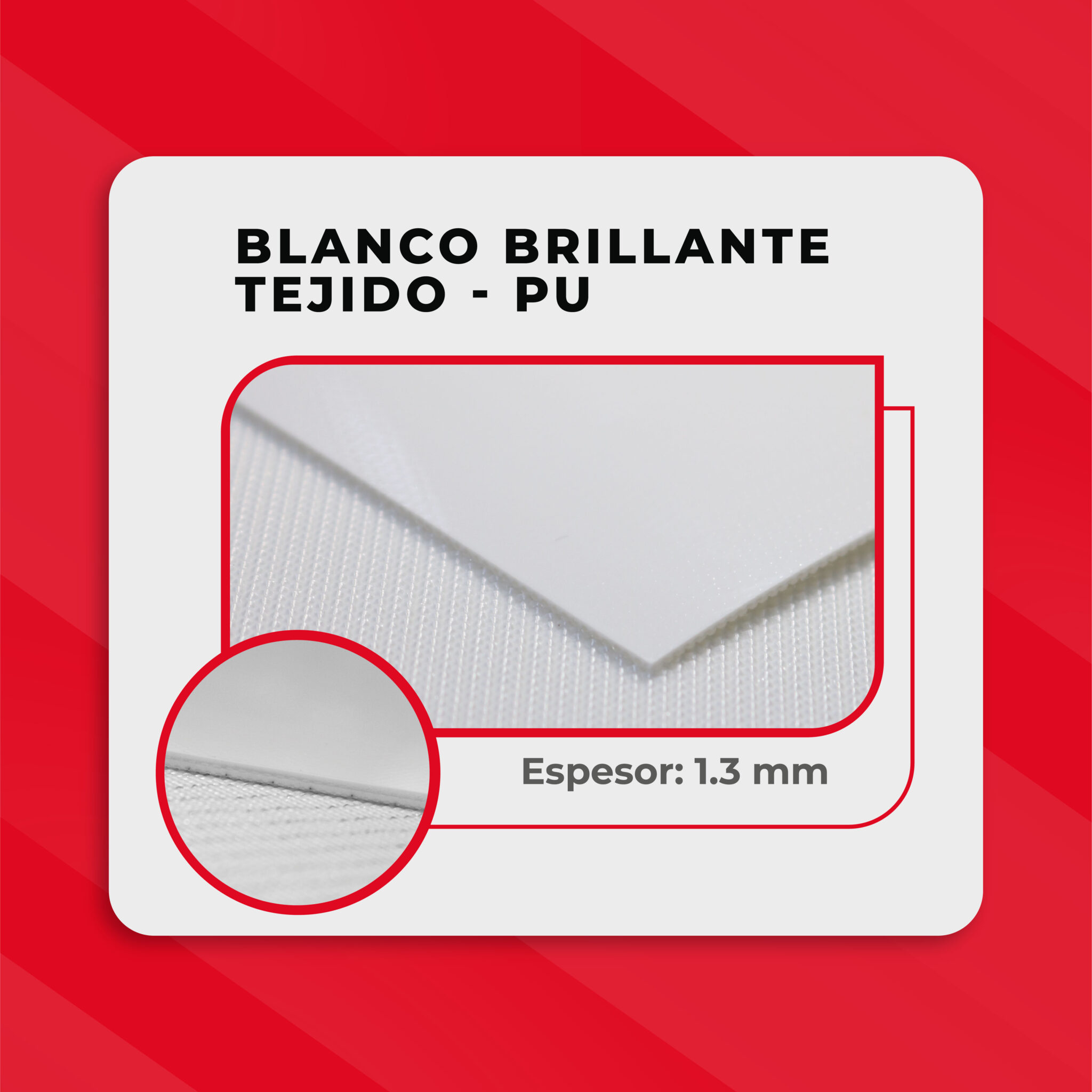 blanca brillante tejida - pu - 1.3 mm