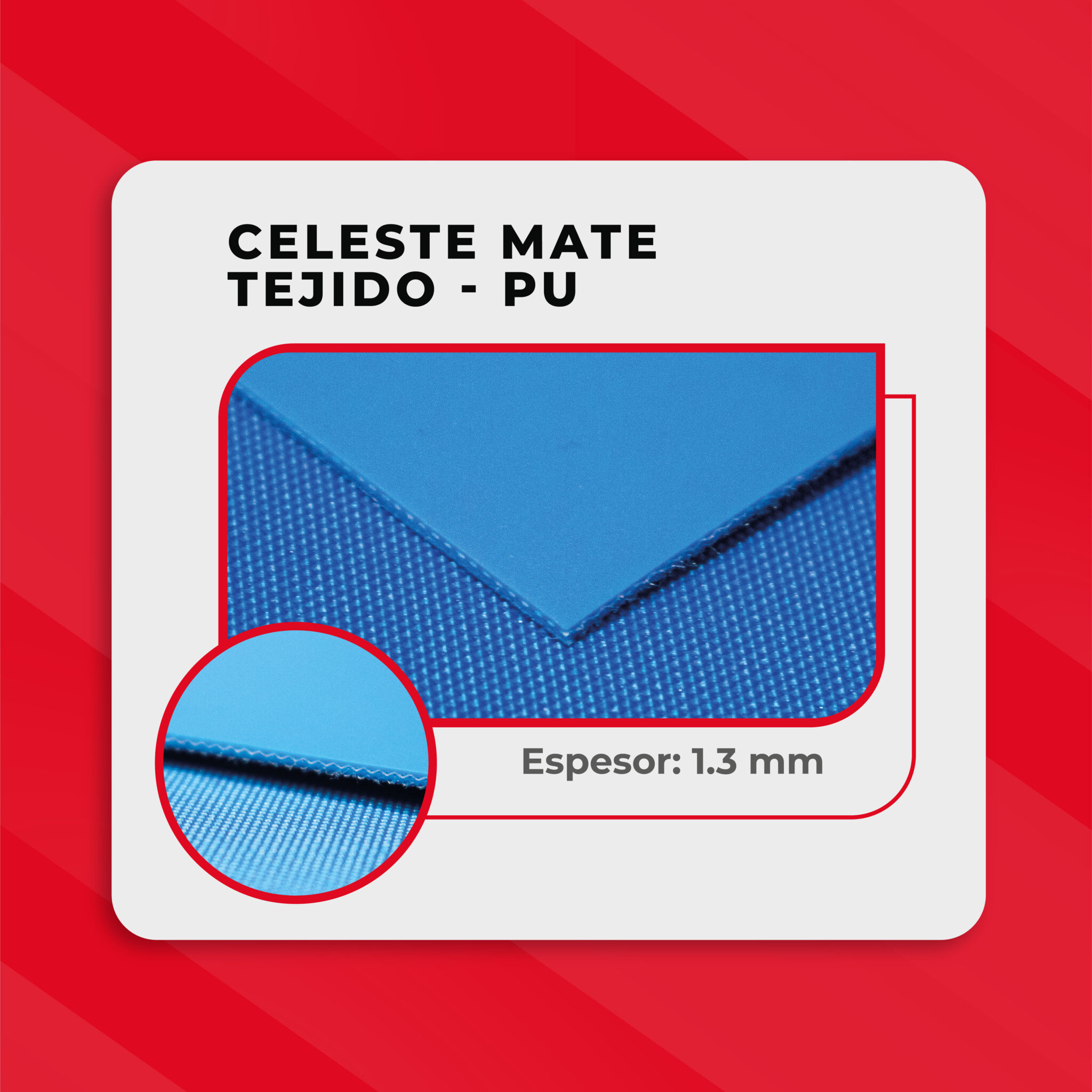 celeste mate tejido - pu - 1.3 mm