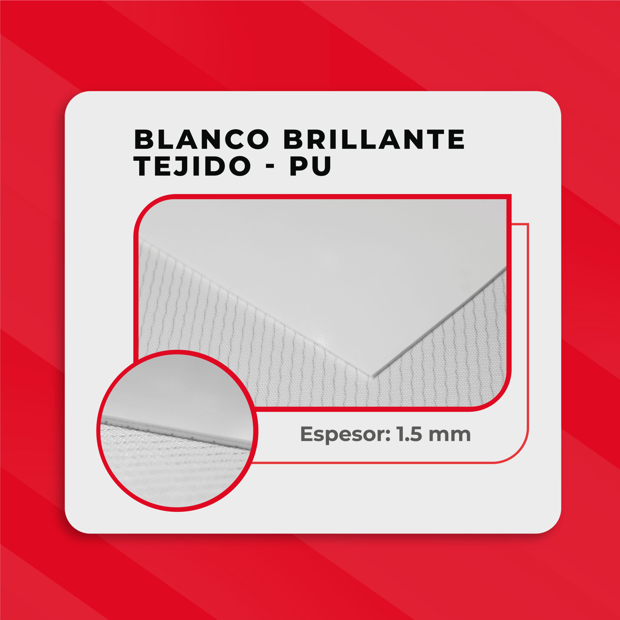 blanca brillante tejida - pu - 1.5 mm