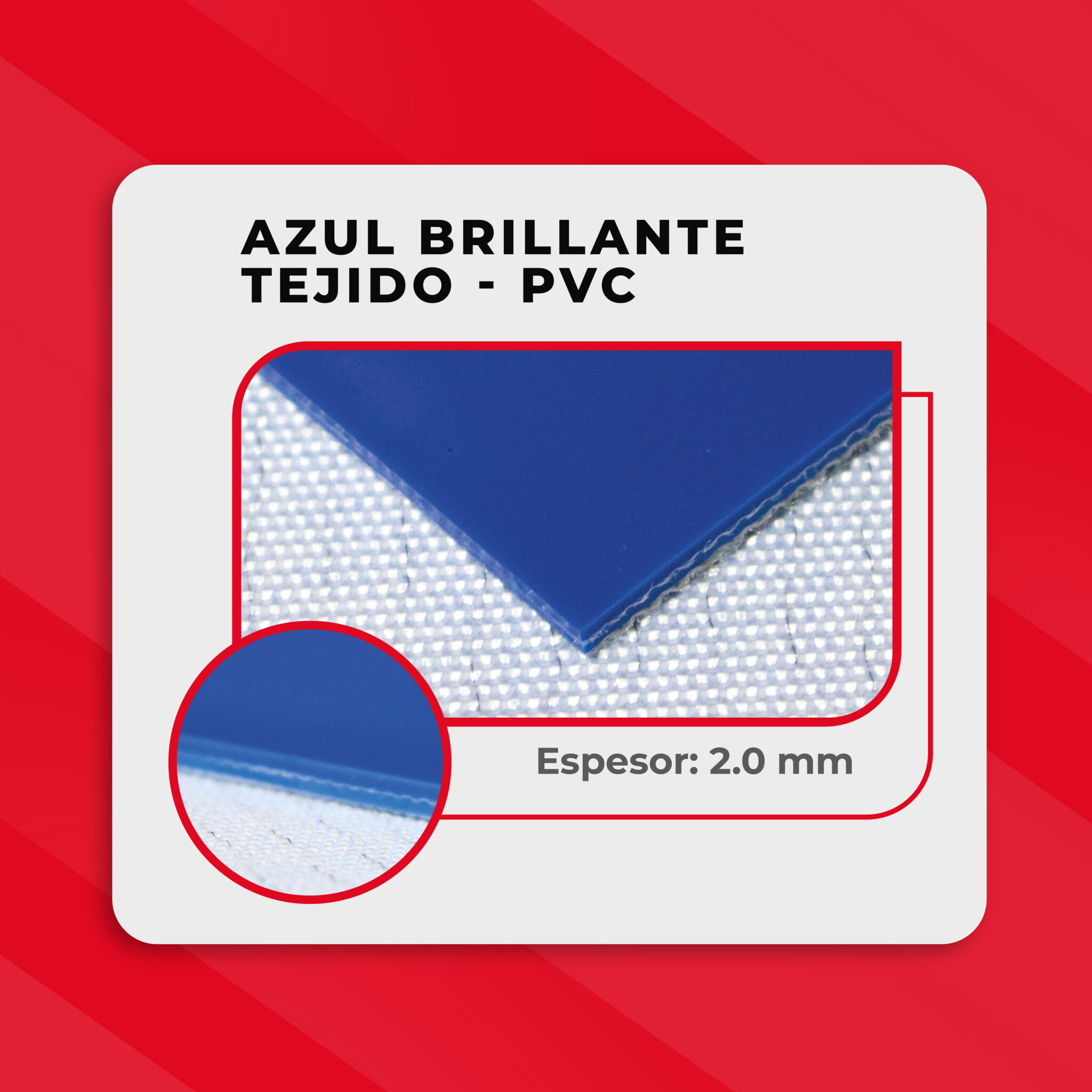 azul brillante tejido pvc 2.0 mm