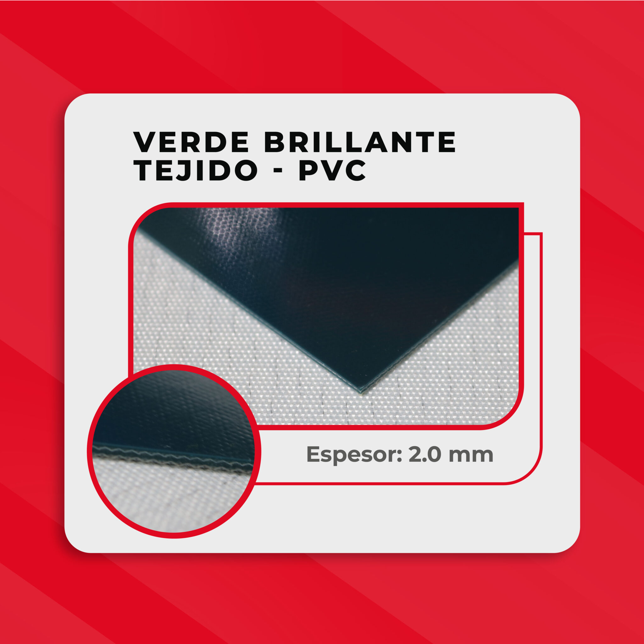 verde brillante tejido - pvc 2.0 mm